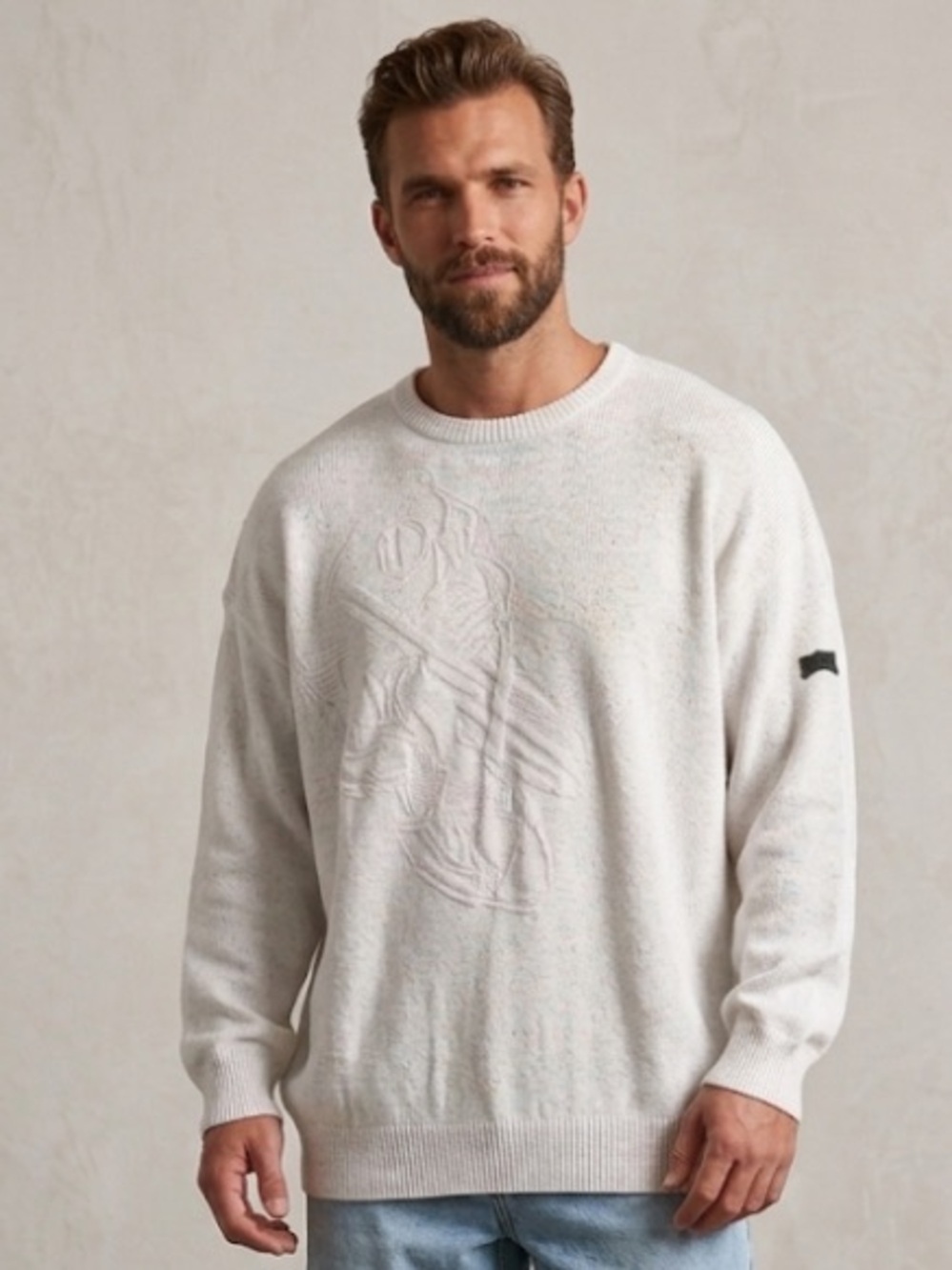 Rare Vintage BOSS Hugo Boss Converse Knit Graphic Sweater White Size L. *As Is*